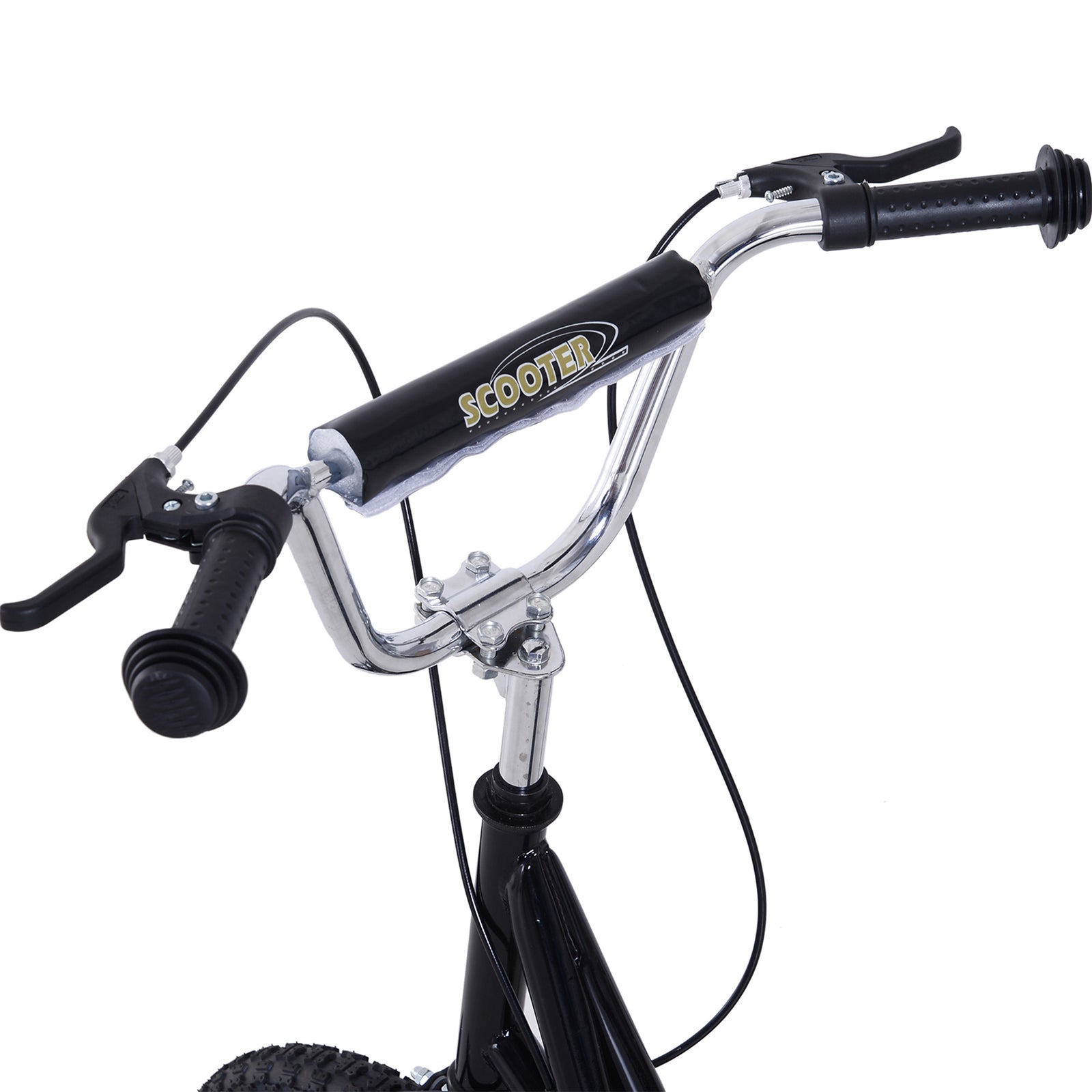 Teen Scooter Adjustable Height Dual Brakes Rubber Wheels Kickstand | Black