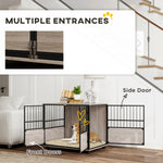 80cm Dog Crate Table W/ Doors, Cushion