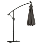 Solar LED Cantilever Parasol | Charcoal