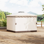 3x3m/4x4m Gazebo With Curtains Double Roof Outdoor Canopy Shelter For Garden, Patio, Or Backyard | Small | Beige