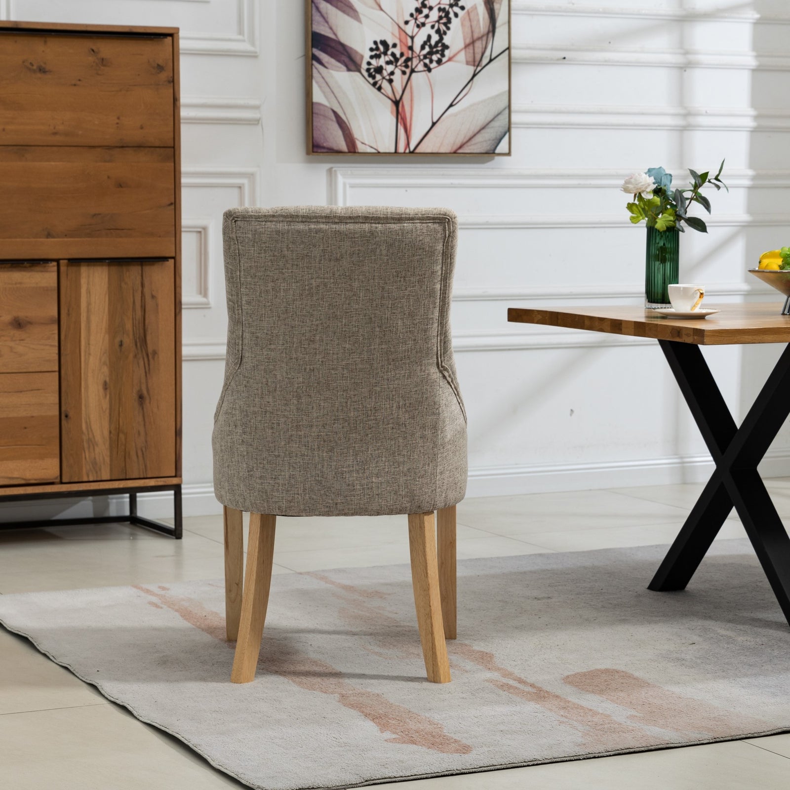 Set Of 2 Ravenna Fabric Dining Chairs | Brown