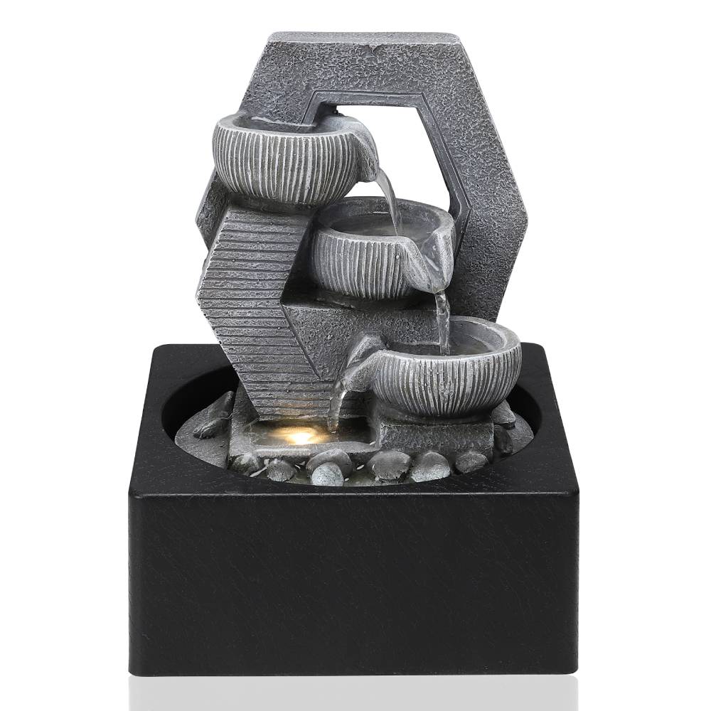 Cascade Tabletop Fountain Water Feature With Led Light