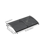 1-2m W x 1m D Curved Outdoor Door Window Awning Canopy | Large | Dark Grey