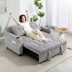 2 Seater Sofa Bed, Click Clack Pull Out Bed Settee | Light Grey