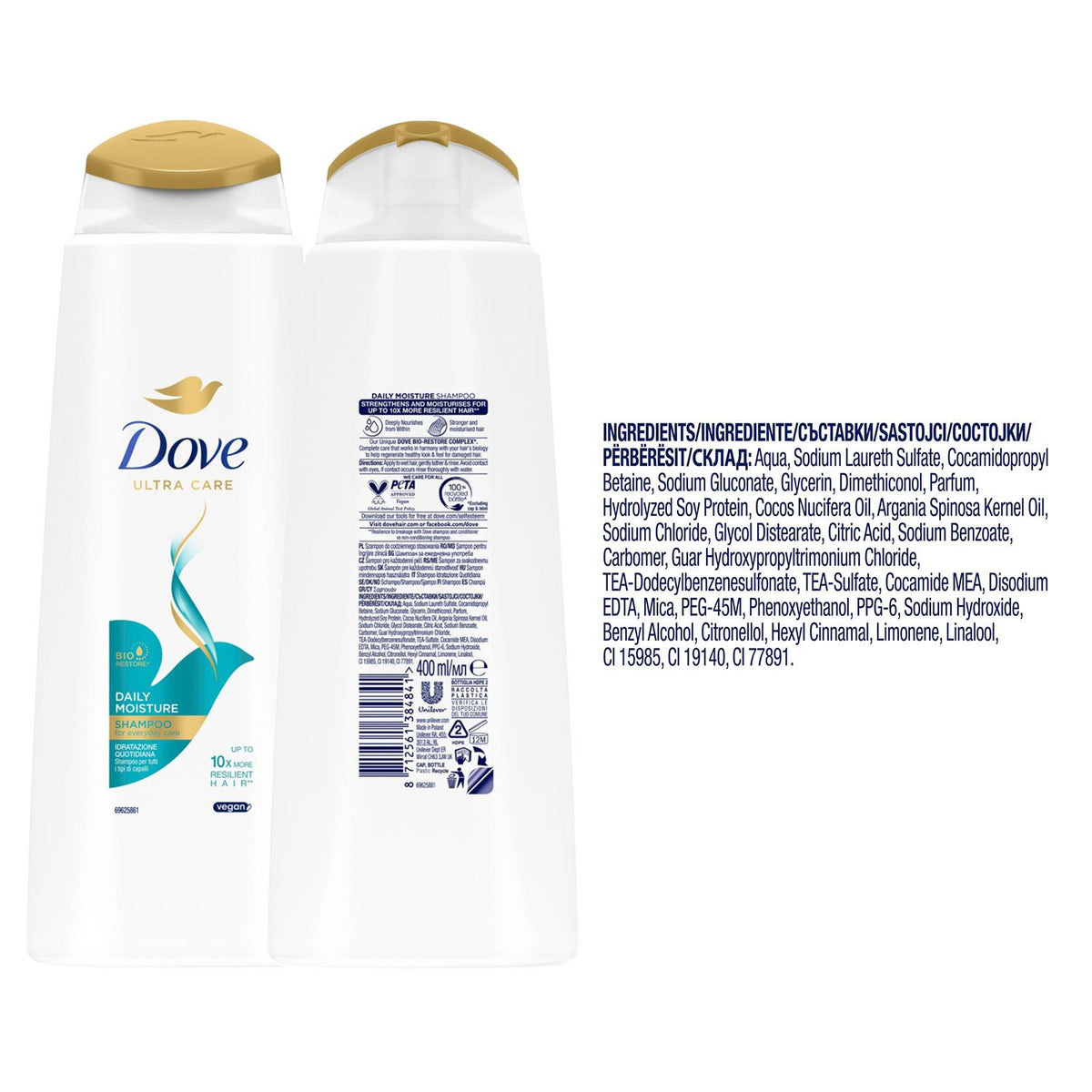Ultra Care Shampoo - Daily Moisture, Bio Restore Technology, 400ml | Set of 1