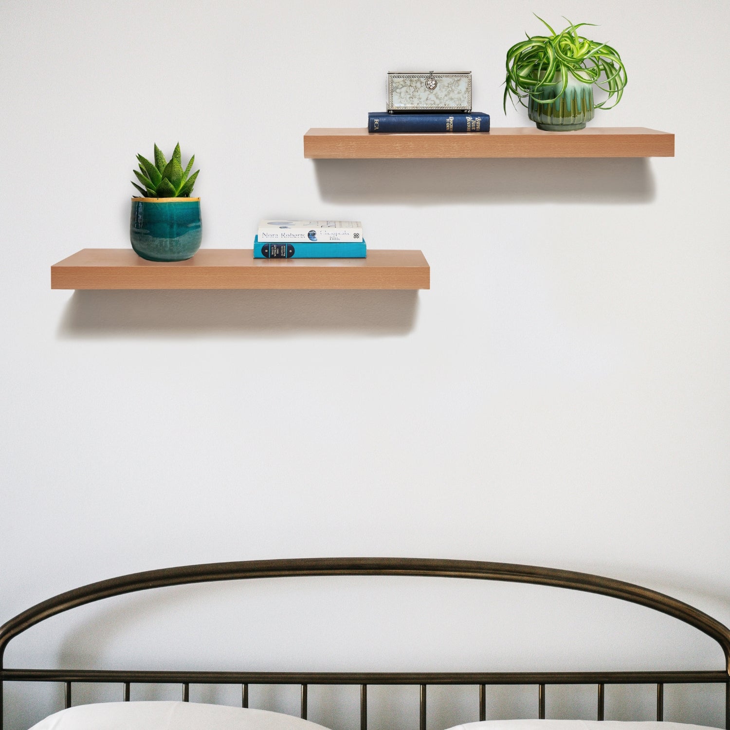 Floating Shelves Pack Of 2 60cm Light Oak
