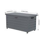 Breeins 350l Metal Outdoor Storage Box With Wheels – Lockable Weatherproof Garden Organizer