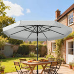 3 M Garden Parasol With Tilt & Crank, Upf30+ Outdoor Table Umbrella | Light Grey