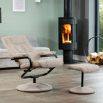 Ripley Swivel Recliner And Footstool | Cappuccino