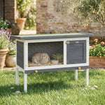 PawHut Rabbit Hutch, Guinea Pig Hutch Outdoor Cage With Asphalt Roof