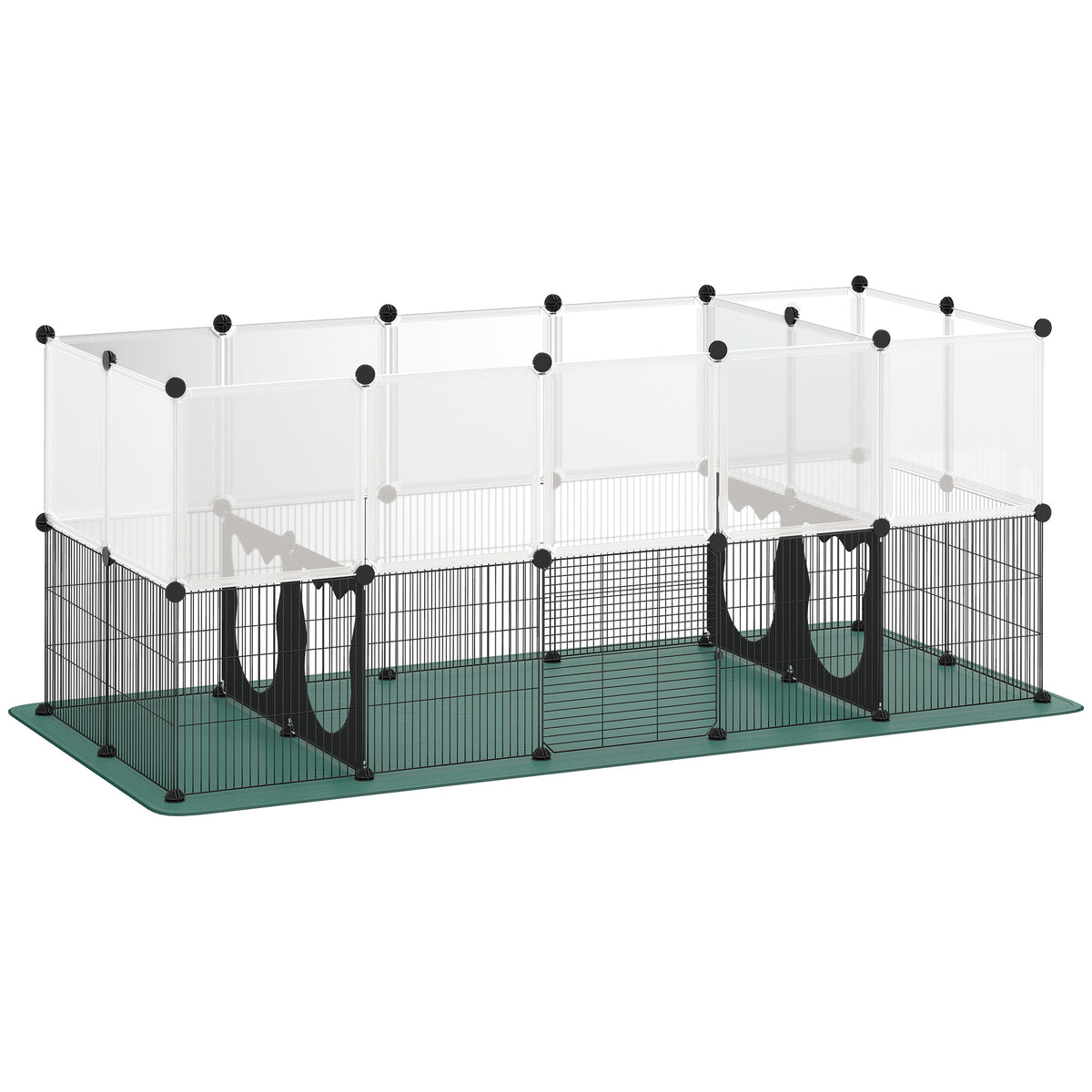 PawHut Pet Playpen With Waterproof Mat, Diy Small Animal Enclosure 34 Panels