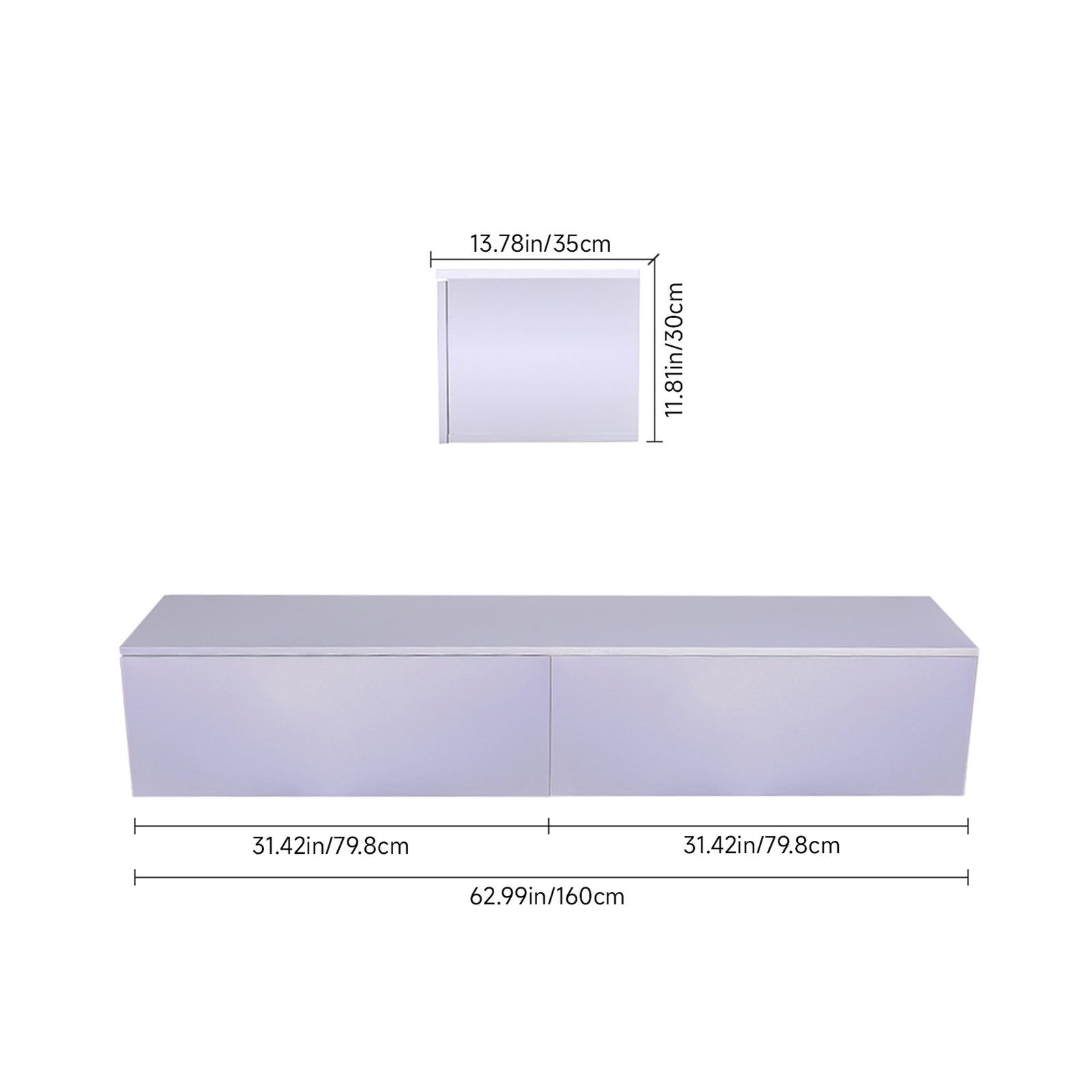 Wall-mounted Floating Tv Stand | White