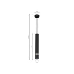 Joker Contemporary Pendant Lamp 1xgu10 Hand Made Cylindrical Style Light Finished In Matt Black With Chrome Detail