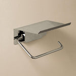 Toilet Roll Holder With Lid Screw-in Or Self-adhesive Chrome Silver Next
