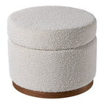 Modern Round Upholstered Storage Ottoman Stool