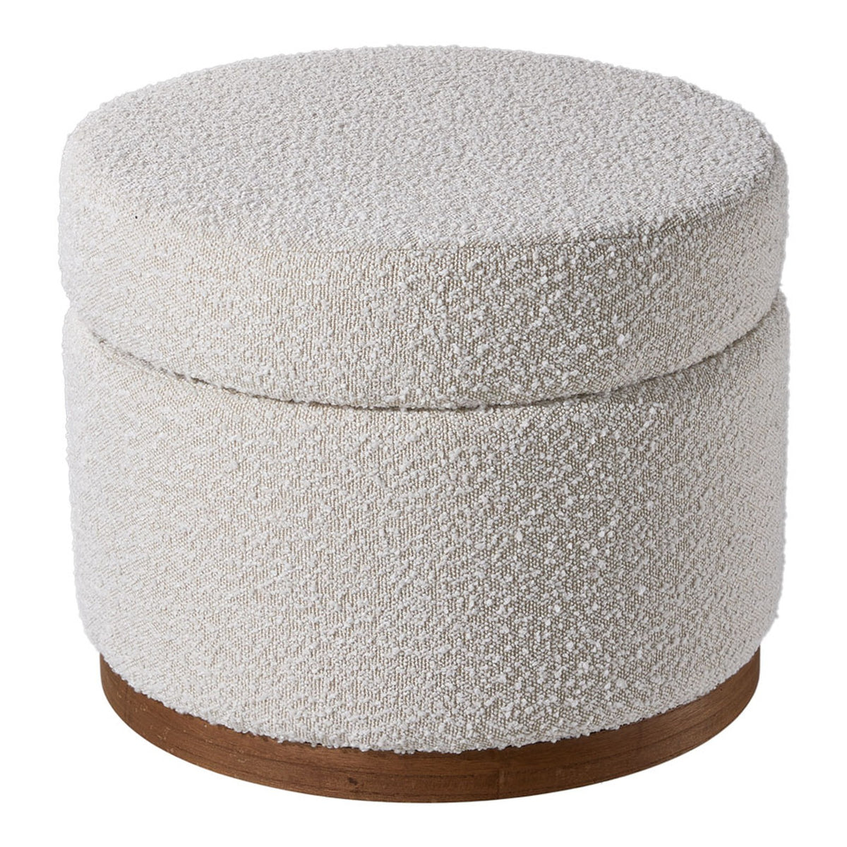 Modern Round Upholstered Storage Ottoman Stool