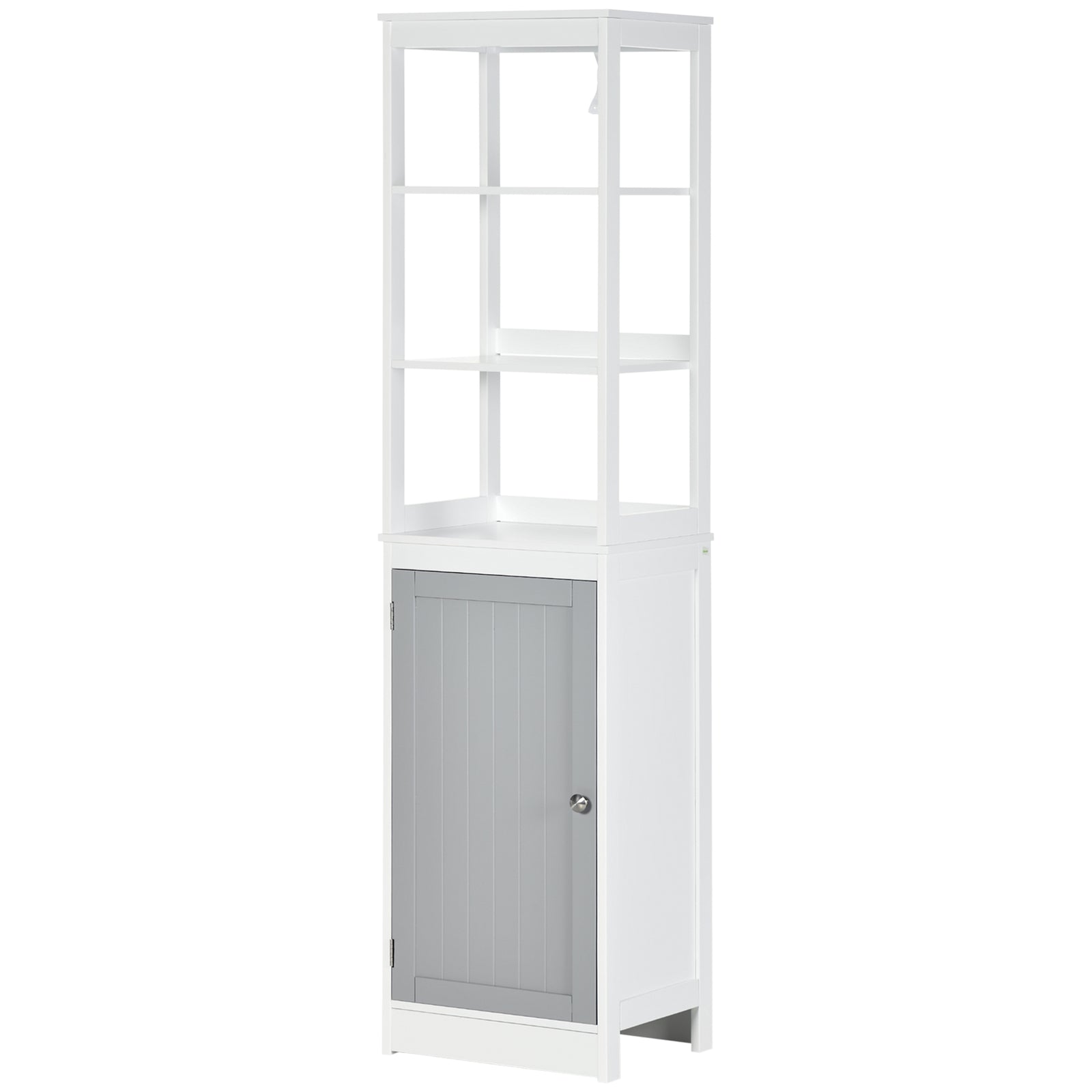 Bathroom Tall Storage Cabinet Organizer Tower W/ Door