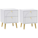 HOMCOM 2-piece Bedside Tables Set With 2 Drawers For Bedroom