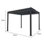 Anthracite Aluminium Pergola With White Blinds | 3m x 3m | Anthracite