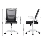 Office Desk Mesh Swivel Chair Computer Ergonomic Chair | White & Black