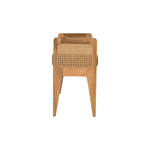 Solid Wood Mud Linen Rattan Bench