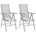 2pcs Folding Chair W/ Breathable Mesh Back And Seat | Light Grey