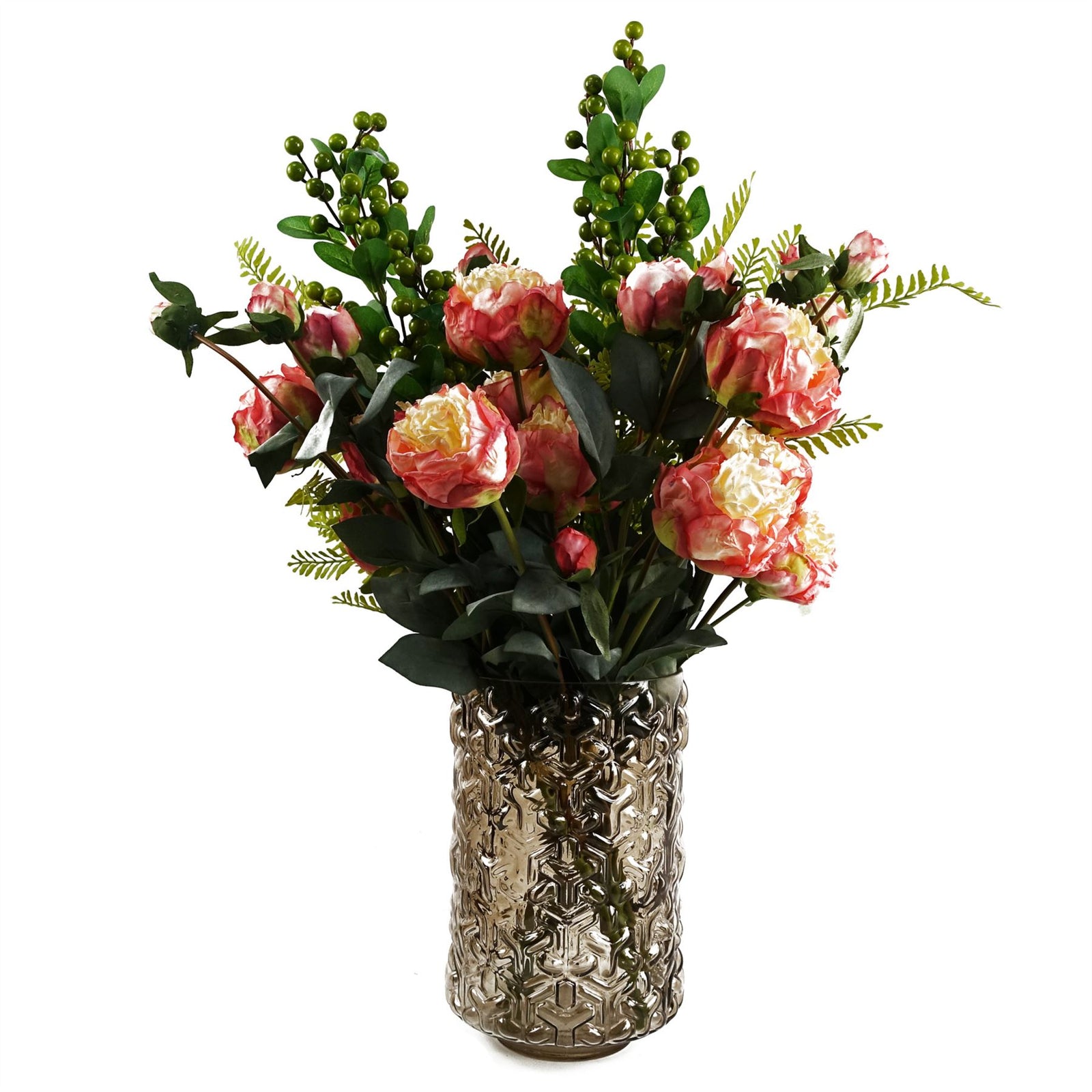 Pack Of 6 X 70cm Artificial Green Berry Spray