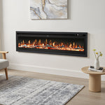 70 Inch Electric Fireplace 1800w Wall Mounted & Recessed & Freestanding Fireplace With Remote, 12 Flame Colors, Timer & Adjustable Heat For Home & Living Room