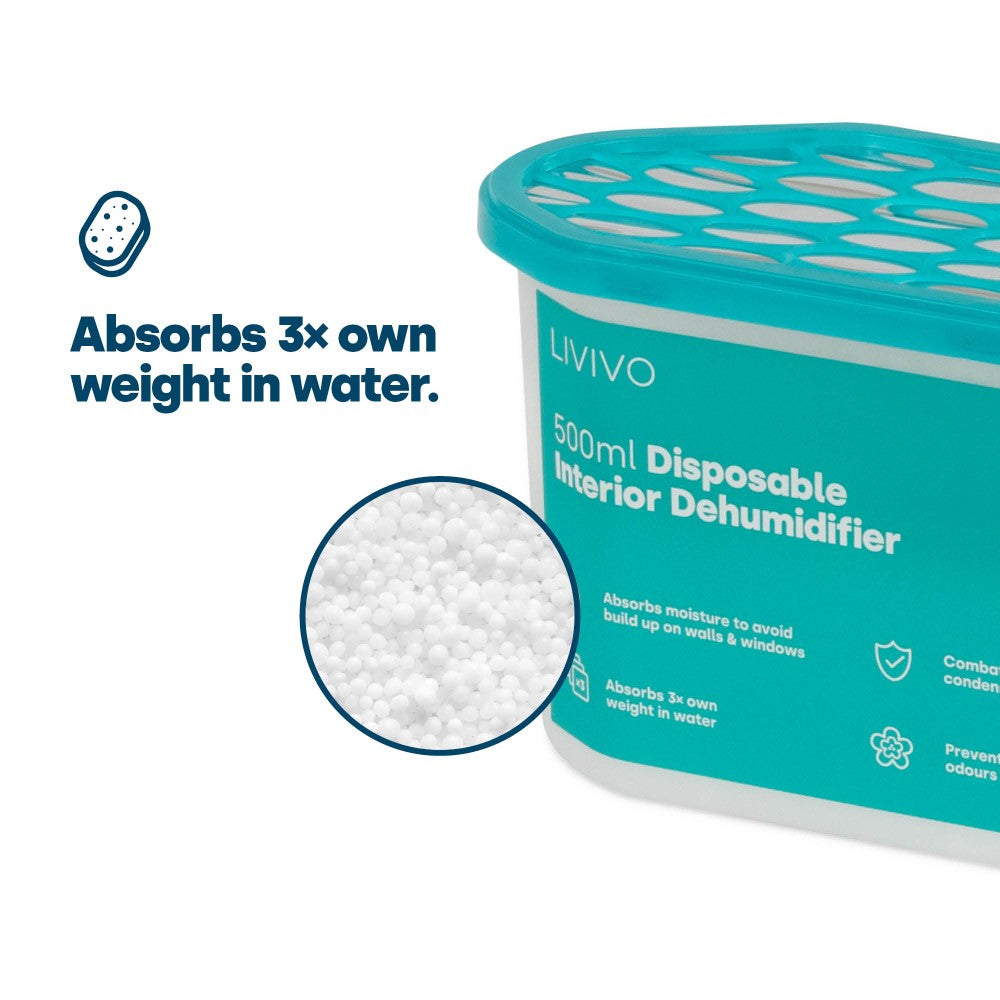 500ml Disposable Interior Dehumidifier Moisture Absorber Tubs Pack Of 20