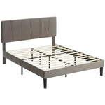 Double/king Bed Frame With 5 Level Adjustable Headboard | King