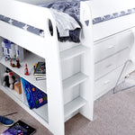 Ersa Mid Sleeper Bed With Desk | Single | White