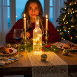 Sparkling Led Christmas Wine Bottle Decoration | Unique 30cm Full Sized Festive Ornament
