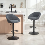 Swivel Bar Stools Set Of 2 Height Adjustable Bar Chairs | Dark Grey