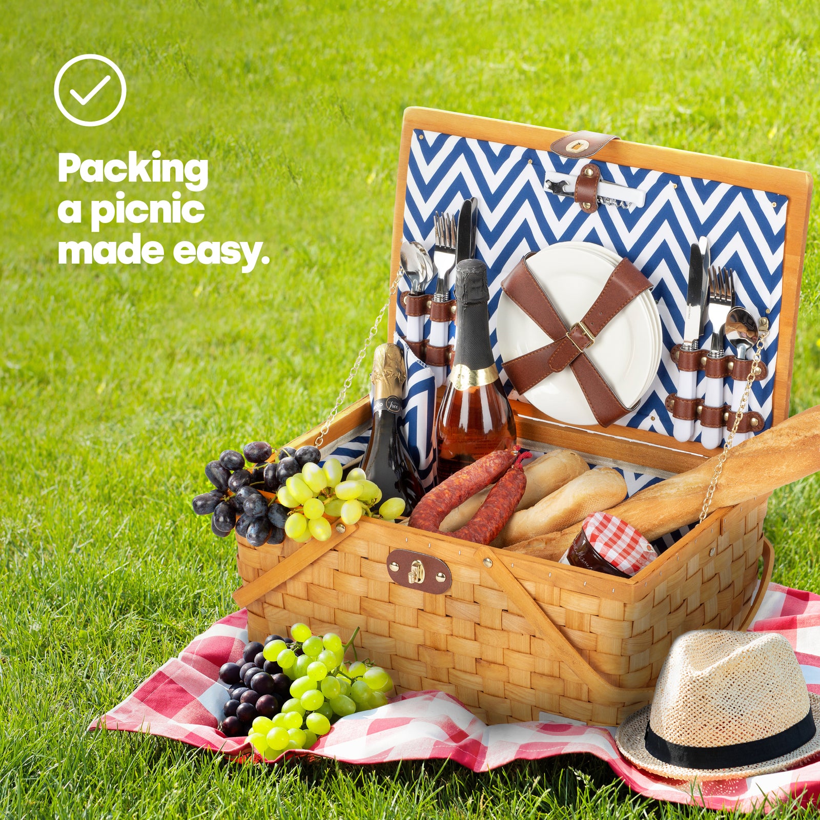 Katrine 4-person Woven Picnic Basket
