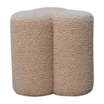 Solid Mango Wood Mud Boucle Clover Footstool