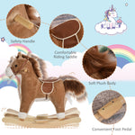 Kids Plush Rocking Horse W/ Moving Mouth Tail Sounds 18-36 Months | Brown