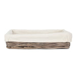 Cotton Lined Antique Wash Straight Sided Tray | Small | Brown