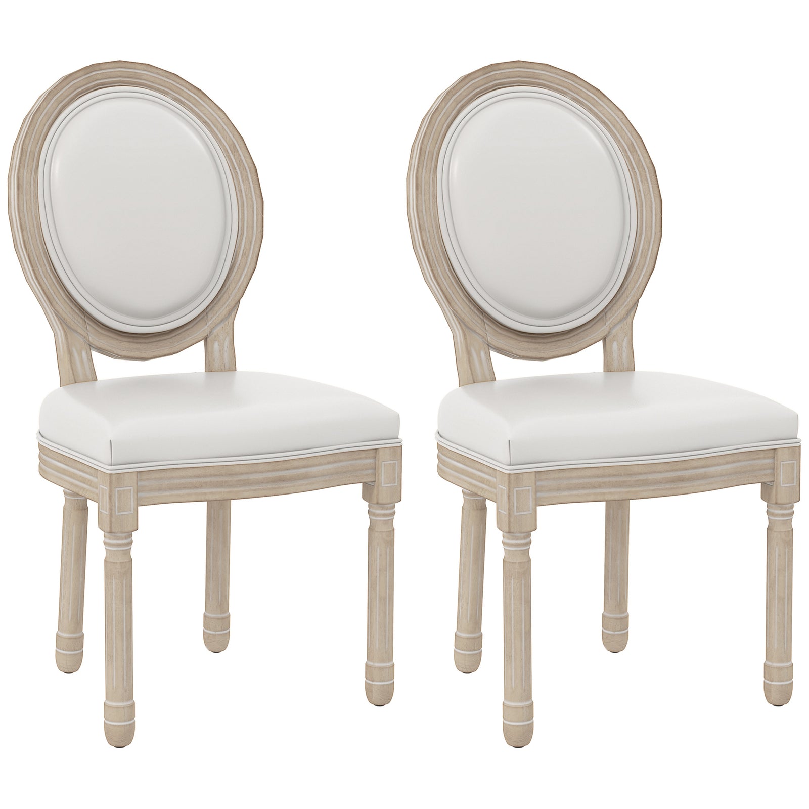 Dining Chairs Set Of 2 Pu Leather Upholstered Kitchen Chairs