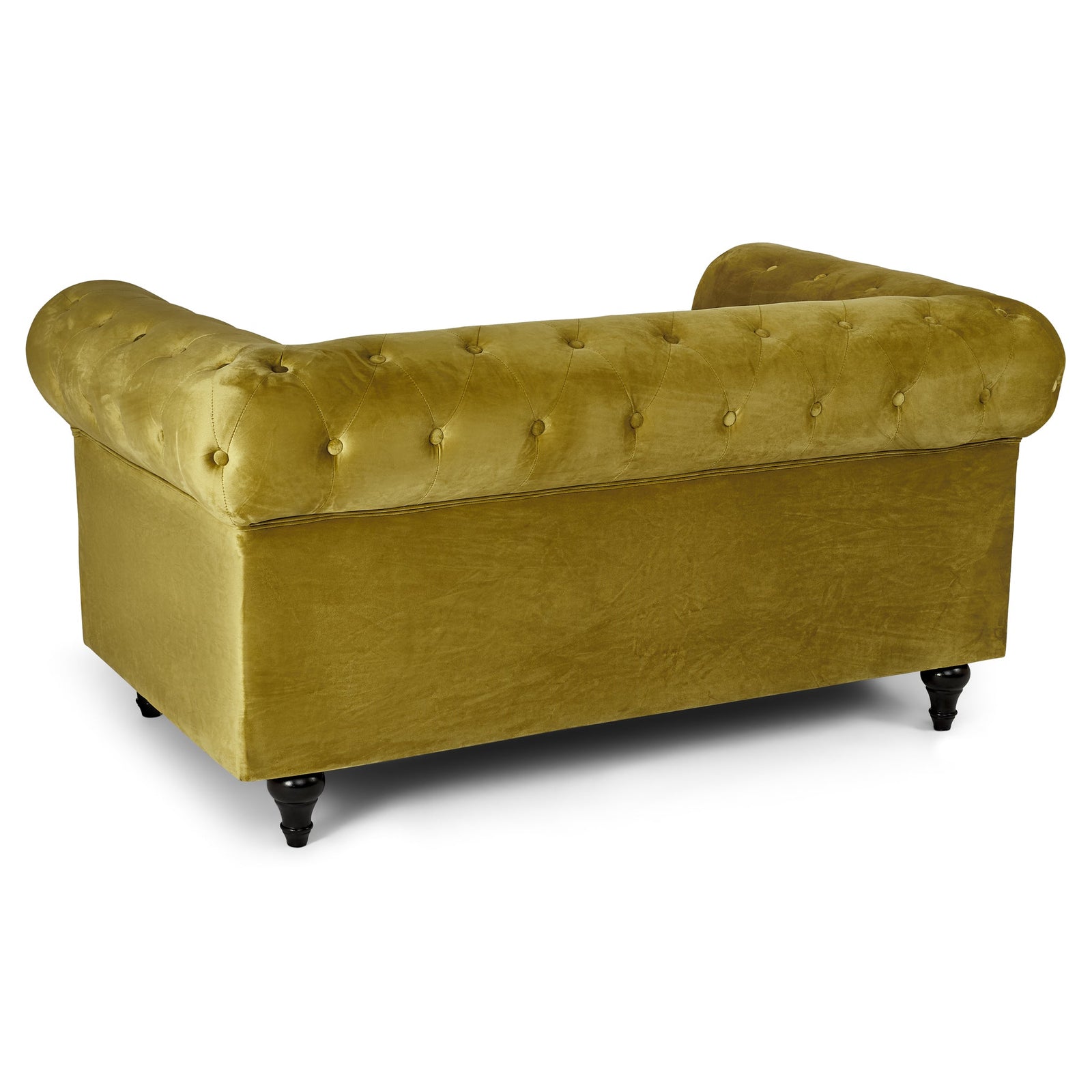 Button Tufted Velvet Living Room Sofa - 2 Seater | Gold