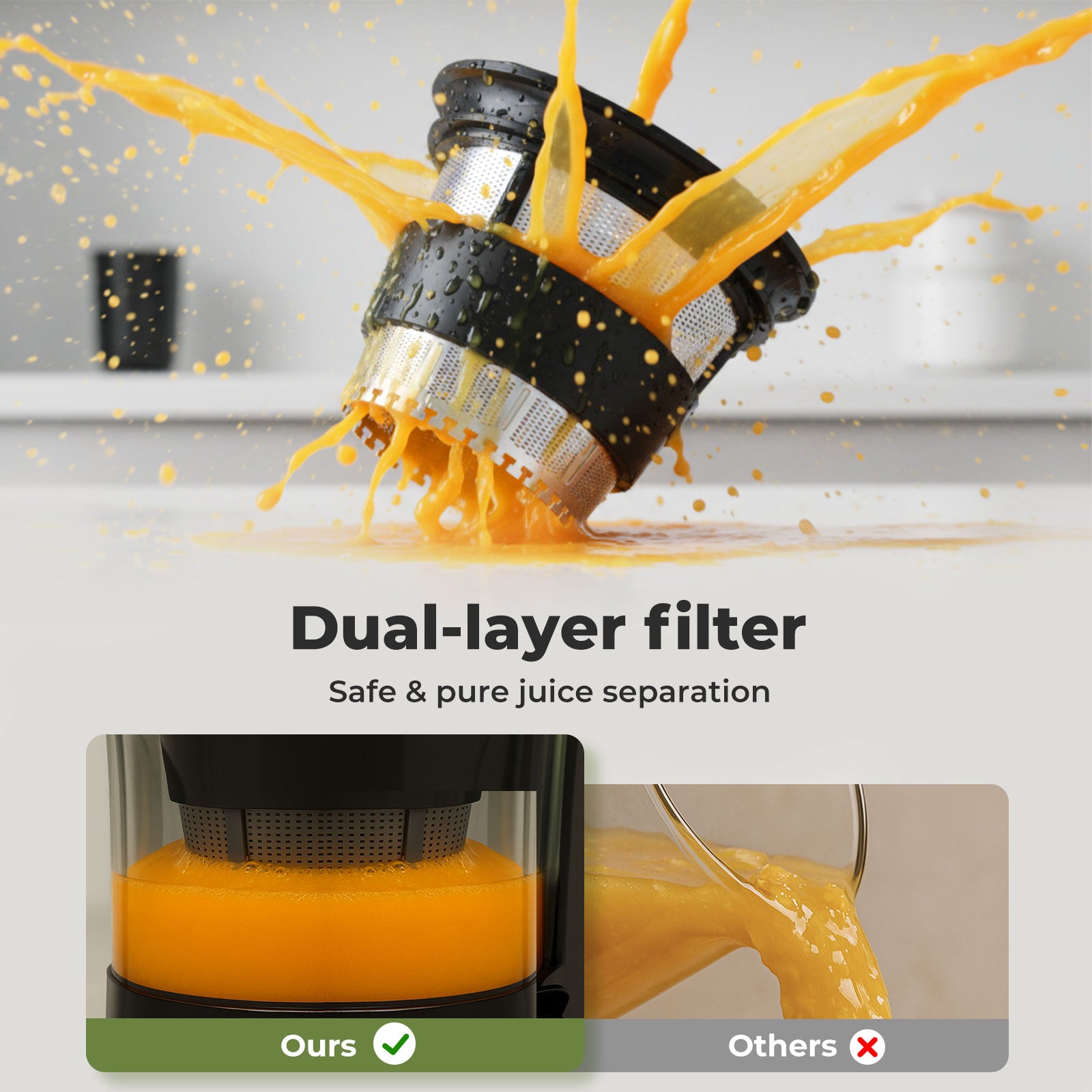 Spector Slow Juicer Cold Press Juice Extractor Quiet Easy Clean Household