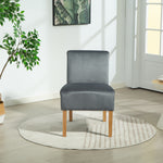 Corina Velvet Fabric Armless Accent Chair | Grey