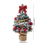 24in Pre-lit Snow-flocked Artificial Mini Artificial Christmas Tree, Merry Christmas