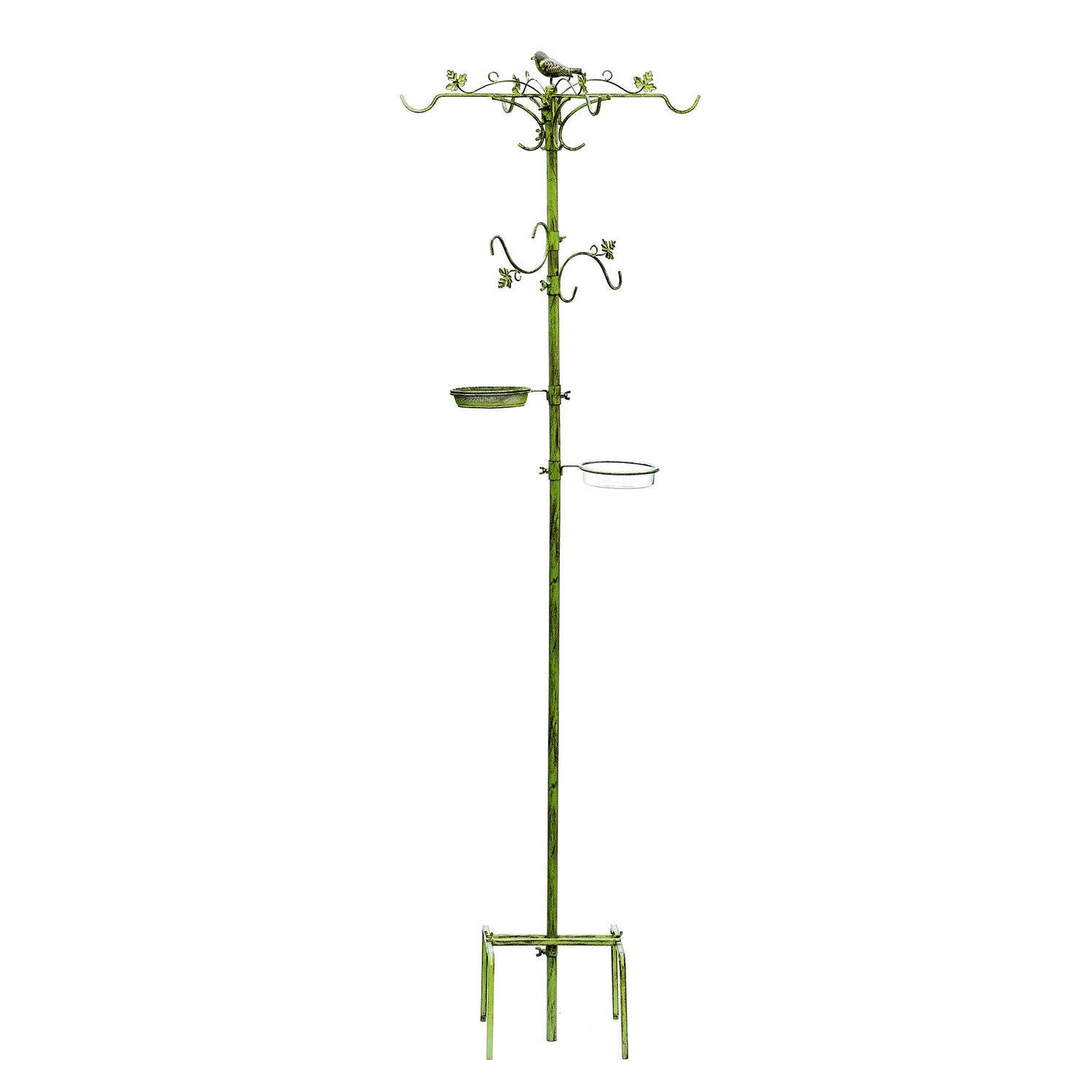 Antique-style Metal Dining Station For Garden Birds | Green