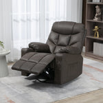 Manual Recliner Chair W/ Footrest Cup Holder | Brown