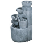 57cm Solar 4-tier Fountain, Dark Grey