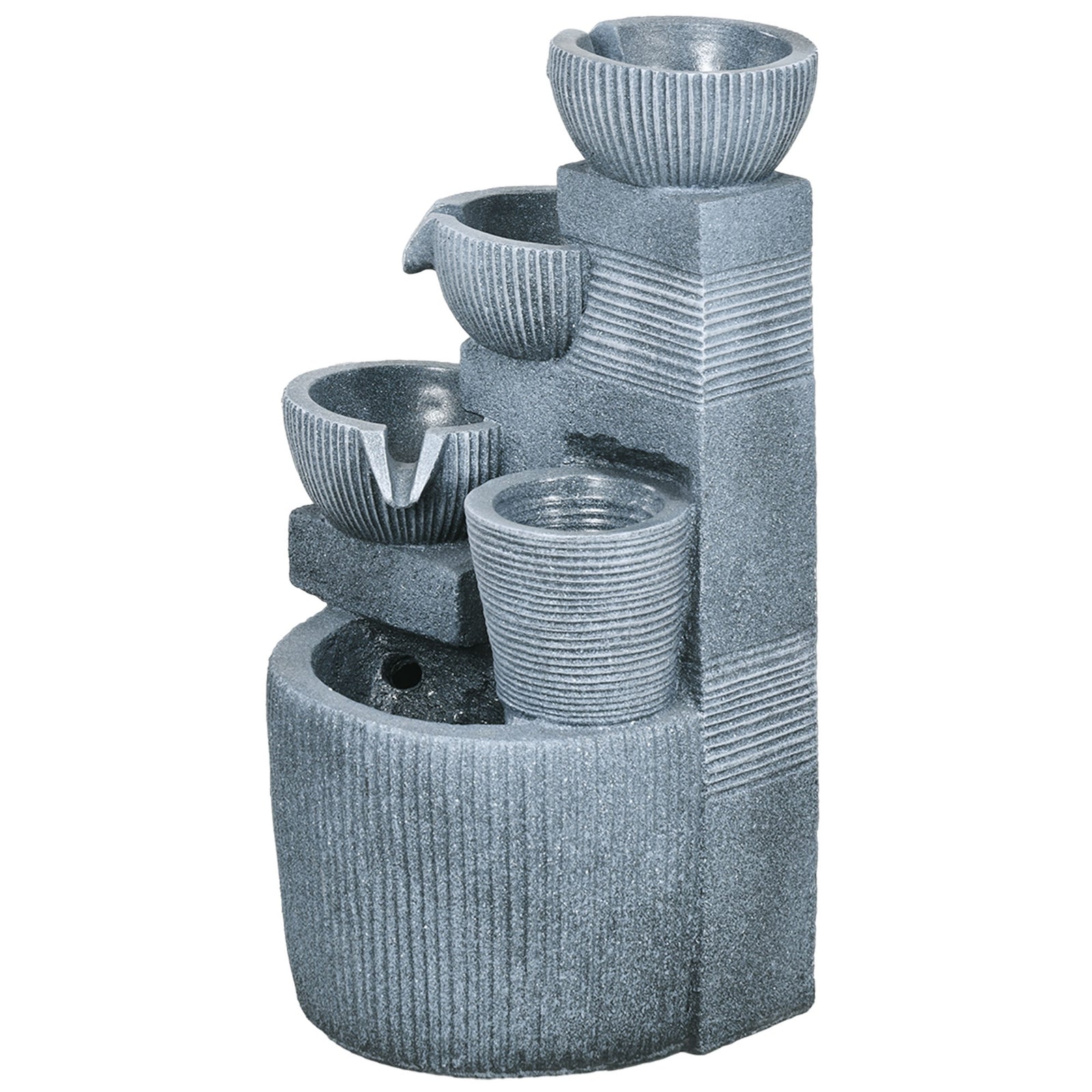 57cm Solar 4-tier Fountain, Dark Grey