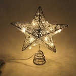 Decorative Star Sequins Christmas Tree Topper With Led Lights | Silver
