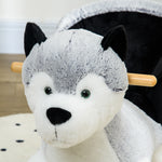 Husky-shaped Baby Rocking Horse With Seatbelt, For Ages 18-36 Months