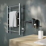 Heated Rail Towel Warmer Bathroom Radiator Drying Rack | Polished Stainless Steel