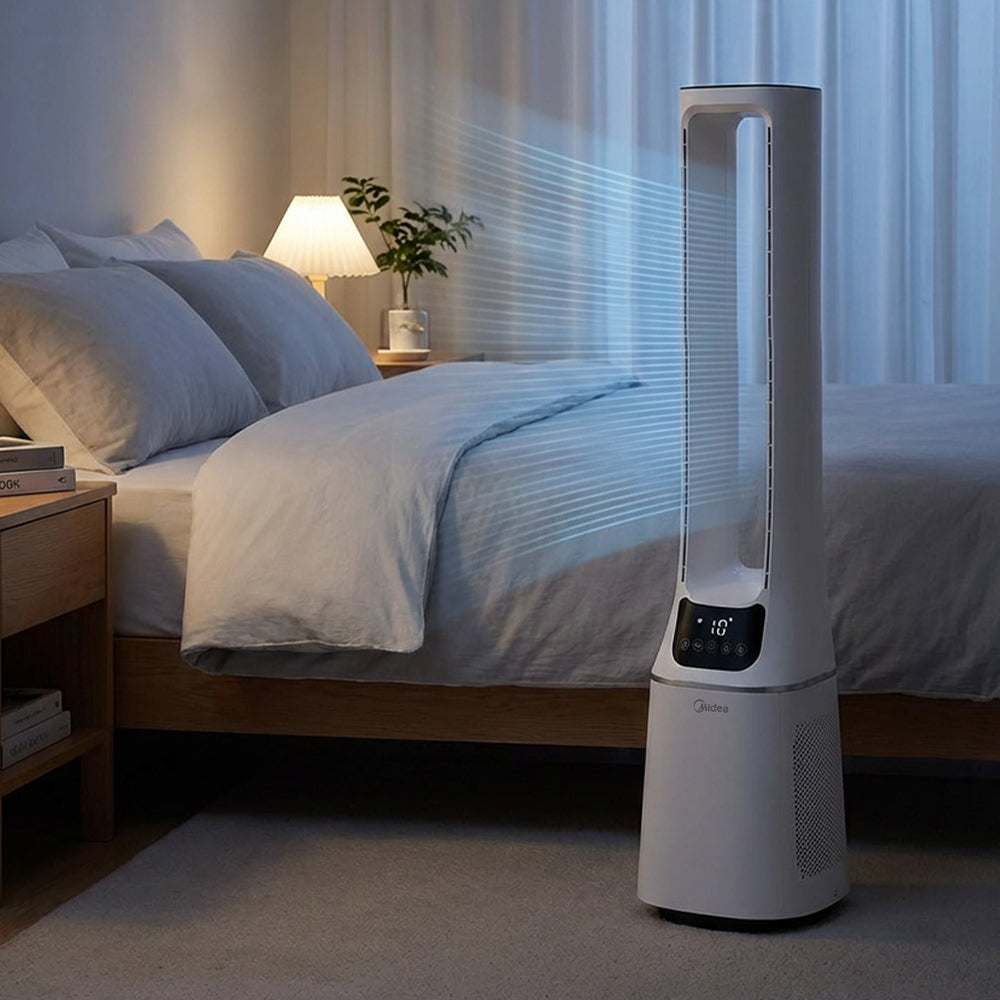 Midea Ams150-pbw Air Purifier Bladeless Fan ,white